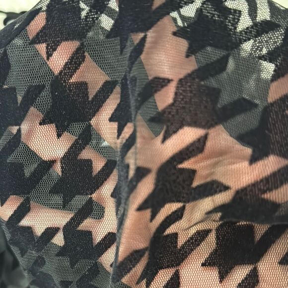 Zara Black Ribbed Buttoned Blouse with Mandarin Collar Size S - Picture 7 of 8